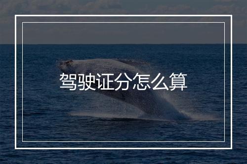 驾驶证分怎么算