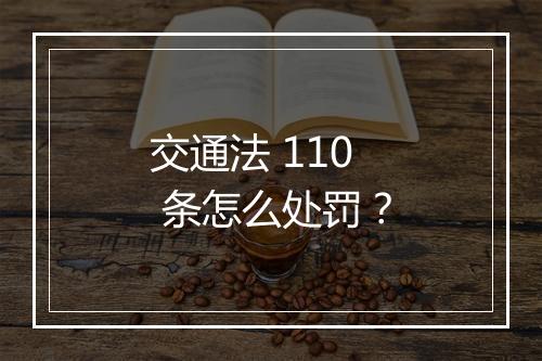 交通法 110 条怎么处罚？