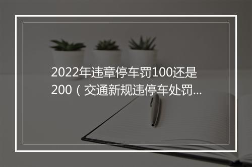 2022年违章停车罚100还是200（交通新规违停车处罚标准）