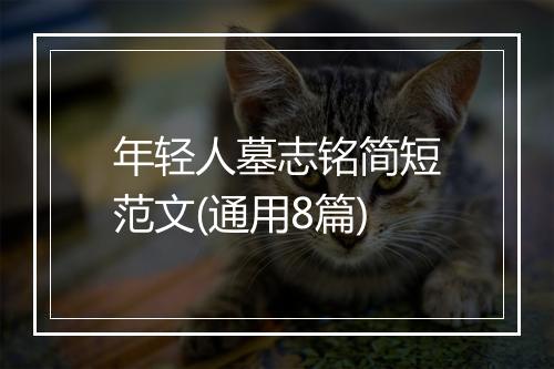 年轻人墓志铭简短范文(通用8篇)
