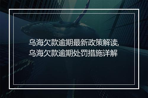 乌海欠款逾期最新政策解读,乌海欠款逾期处罚措施详解