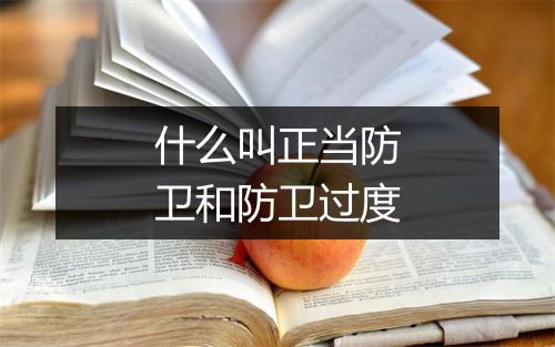 什么叫正当防卫和防卫过度
