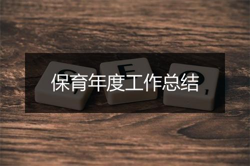 保育年度工作总结