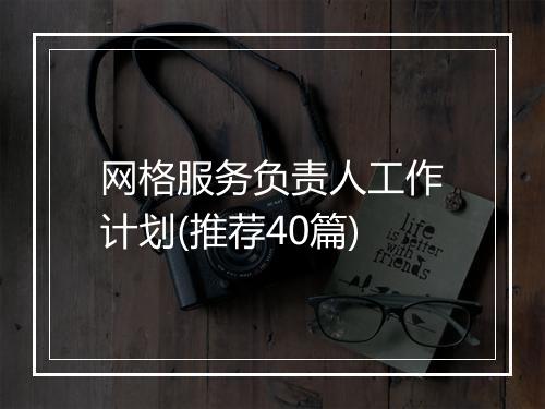 网格服务负责人工作计划(推荐40篇)