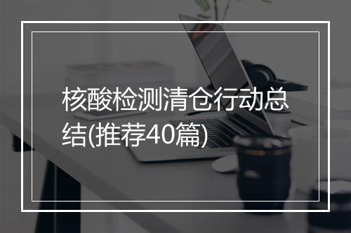核酸检测清仓行动总结(推荐40篇)
