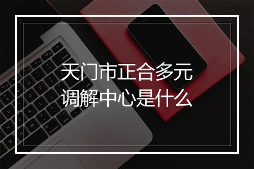 天门市正合多元调解中心是什么