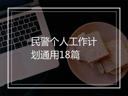 民警个人工作计划通用18篇
