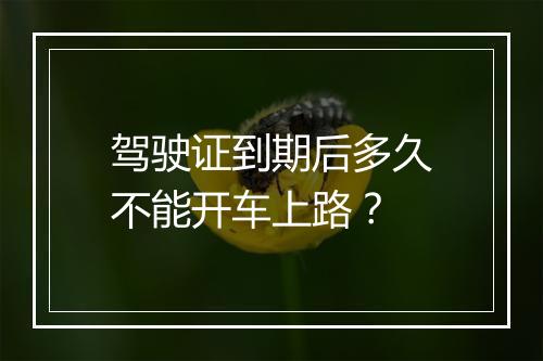 驾驶证到期后多久不能开车上路？