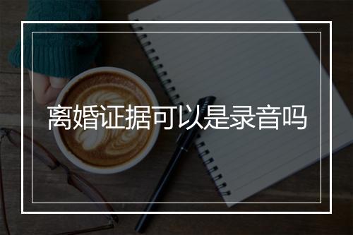 离婚证据可以是录音吗