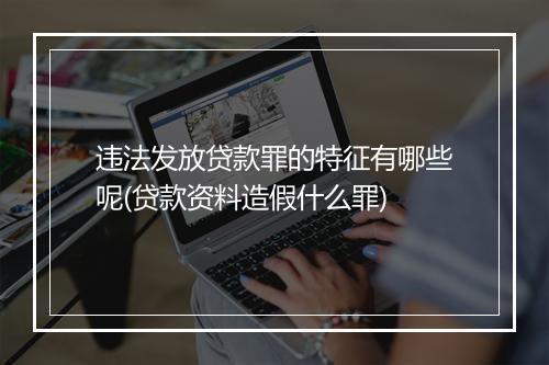违法发放贷款罪的特征有哪些呢(贷款资料造假什么罪)
