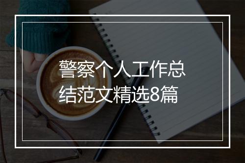 警察个人工作总结范文精选8篇