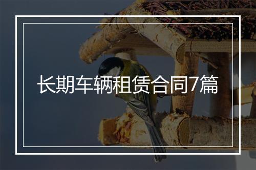 长期车辆租赁合同7篇