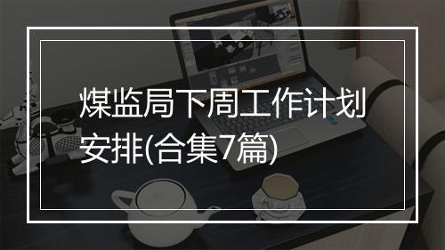煤监局下周工作计划安排(合集7篇)