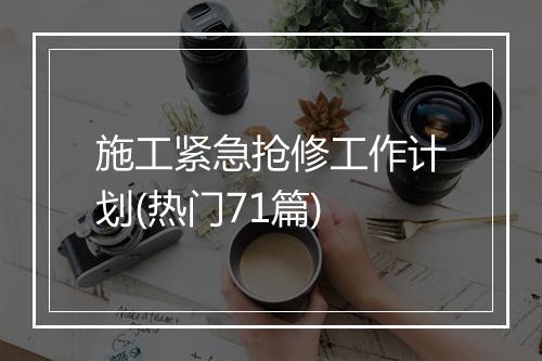 施工紧急抢修工作计划(热门71篇)