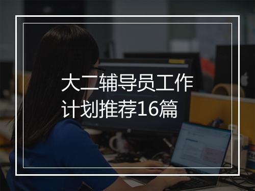 大二辅导员工作计划推荐16篇