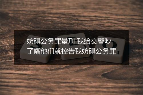 妨碍公务罪量刑 我给交警吵了嘴他们就控告我妨碍公务罪