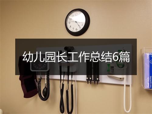 幼儿园长工作总结6篇