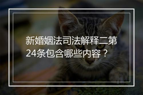 新婚姻法司法解释二第24条包含哪些内容？
