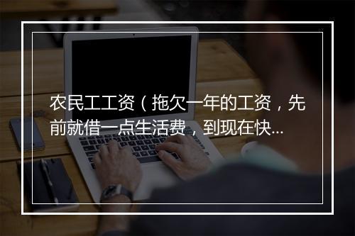 农民工工资（拖欠一年的工资，先前就借一点生活费，到现在快过年了也想借一点）