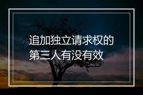追加独立请求权的第三人有没有效