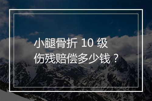 小腿骨折 10 级伤残赔偿多少钱？