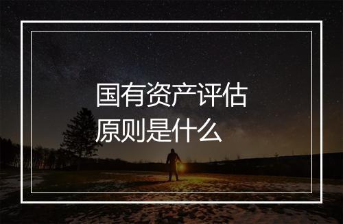 国有资产评估原则是什么