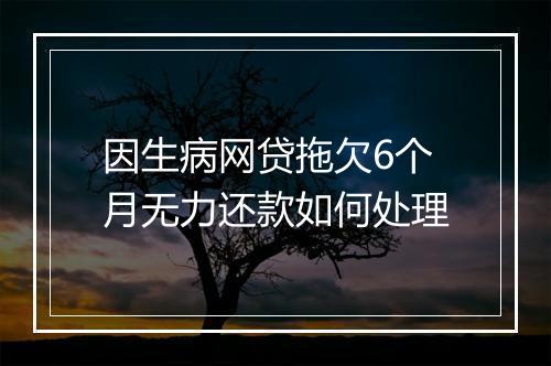 因生病网贷拖欠6个月无力还款如何处理