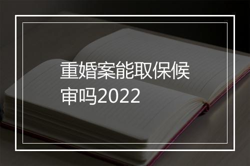 重婚案能取保候审吗2022