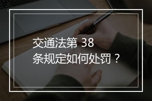交通法第 38 条规定如何处罚？