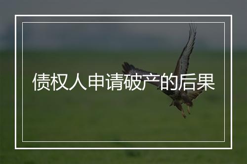 债权人申请破产的后果