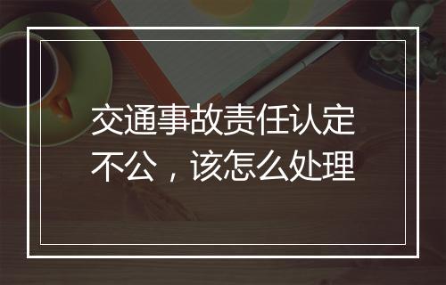 交通事故责任认定不公，该怎么处理
