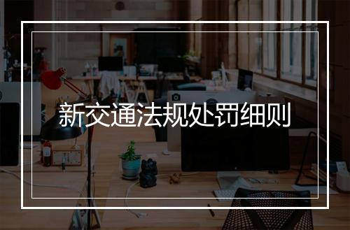 新交通法规处罚细则