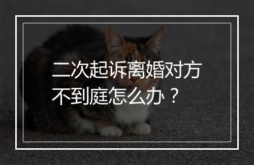 二次起诉离婚对方不到庭怎么办？