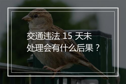 交通违法 15 天未处理会有什么后果？