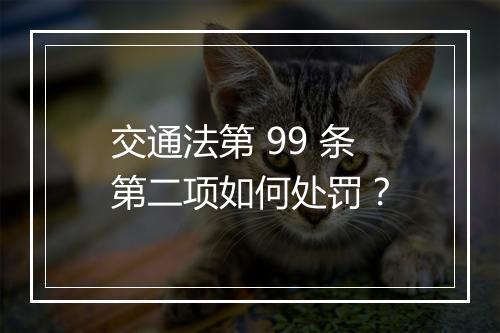 交通法第 99 条第二项如何处罚？