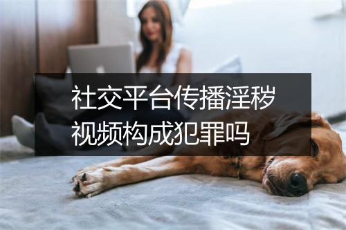 社交平台传播淫秽视频构成犯罪吗