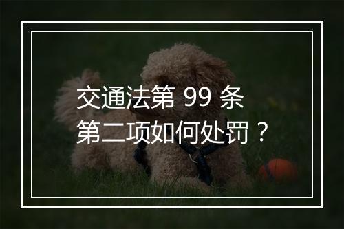 交通法第 99 条第二项如何处罚？