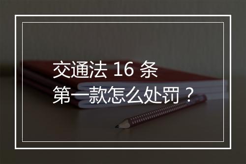 交通法 16 条第一款怎么处罚？