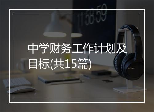中学财务工作计划及目标(共15篇)