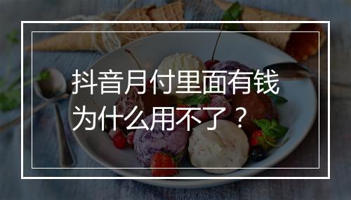 抖音月付里面有钱为什么用不了？