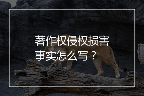 著作权侵权损害事实怎么写？