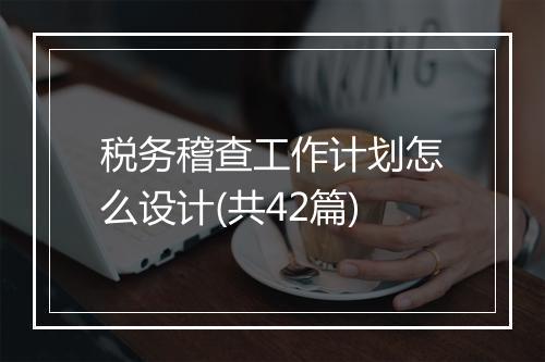 税务稽查工作计划怎么设计(共42篇)