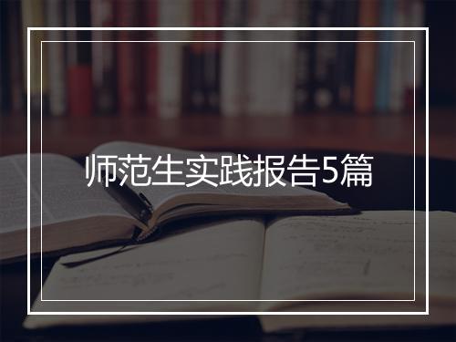 师范生实践报告5篇