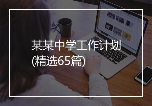 某某中学工作计划(精选65篇)