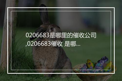 0206683是哪里的催收公司,0206683催收 是哪家公司的