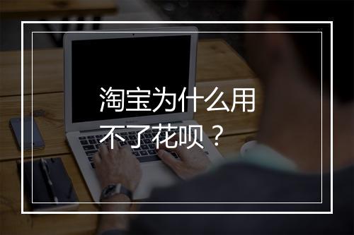 淘宝为什么用不了花呗？