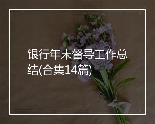 银行年末督导工作总结(合集14篇)