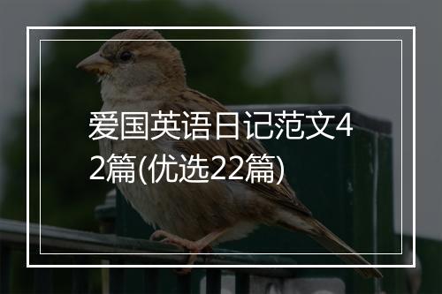 爱国英语日记范文42篇(优选22篇)