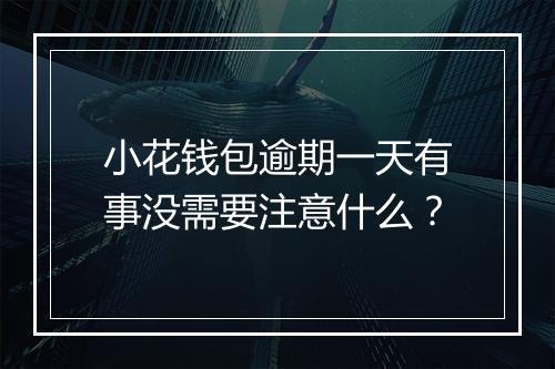 小花钱包逾期一天有事没需要注意什么？