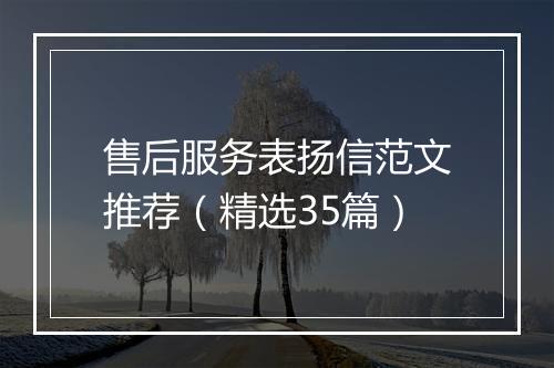 售后服务表扬信范文推荐（精选35篇）